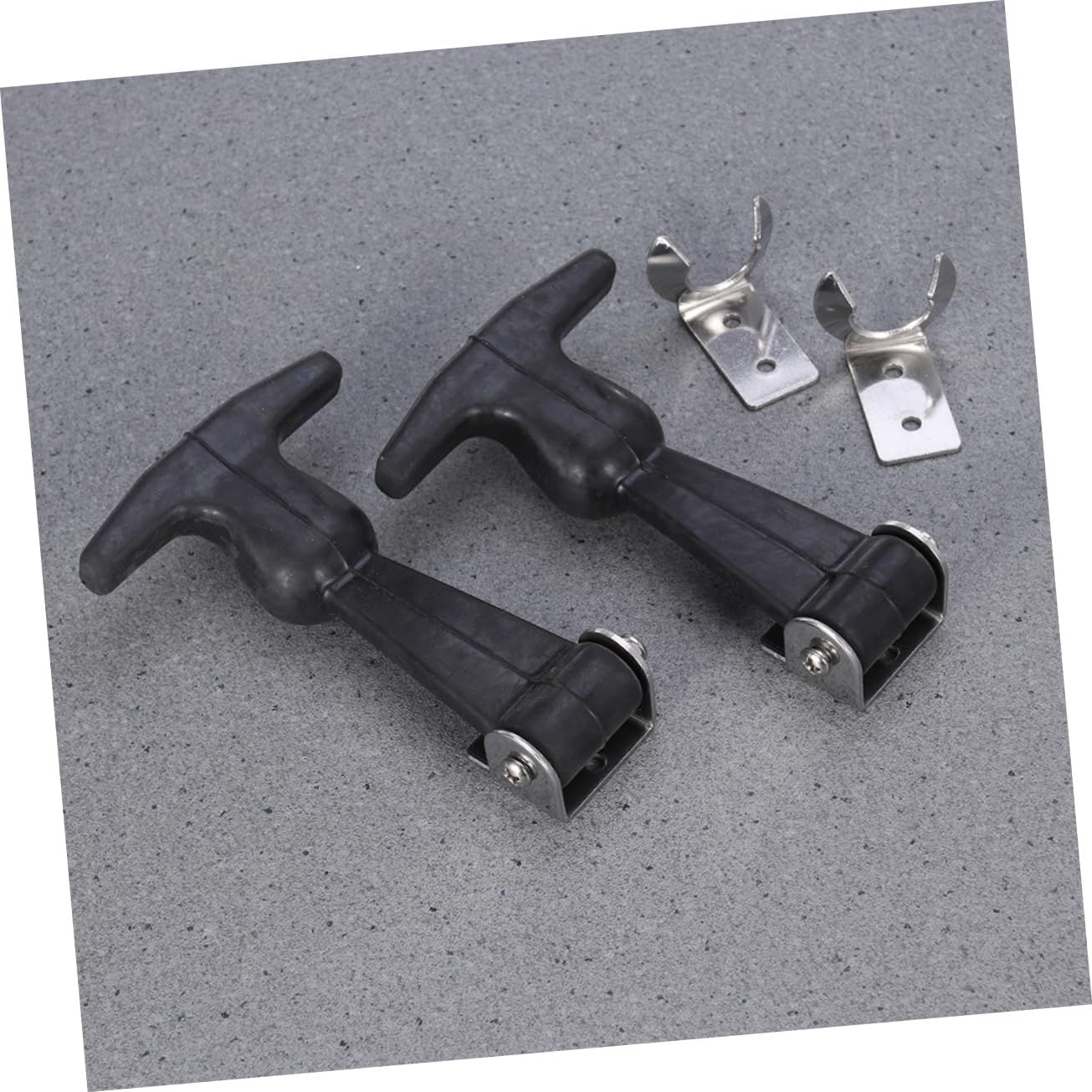 NUOBESTY 1pc Flexible T-Handle Draw Latch Tool Box Hasp for Trucks Coolers and Engineering Machines Stainless Steel Black Finish -Absorbing Design