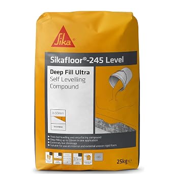 Sika Sikafloor 245 Deep Fill Ultra Self Levelling Compound, Grey, 25 kg