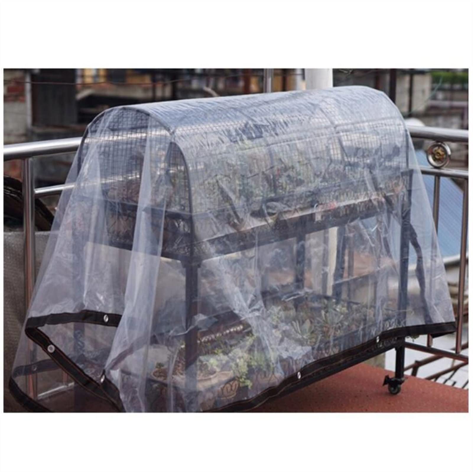 Telone impermeabile in plastica con occhielli e Eds reced per tenda da campeggio all'aperto, piscina, patio, tetto (dimensioni: 3 x 7 m)
