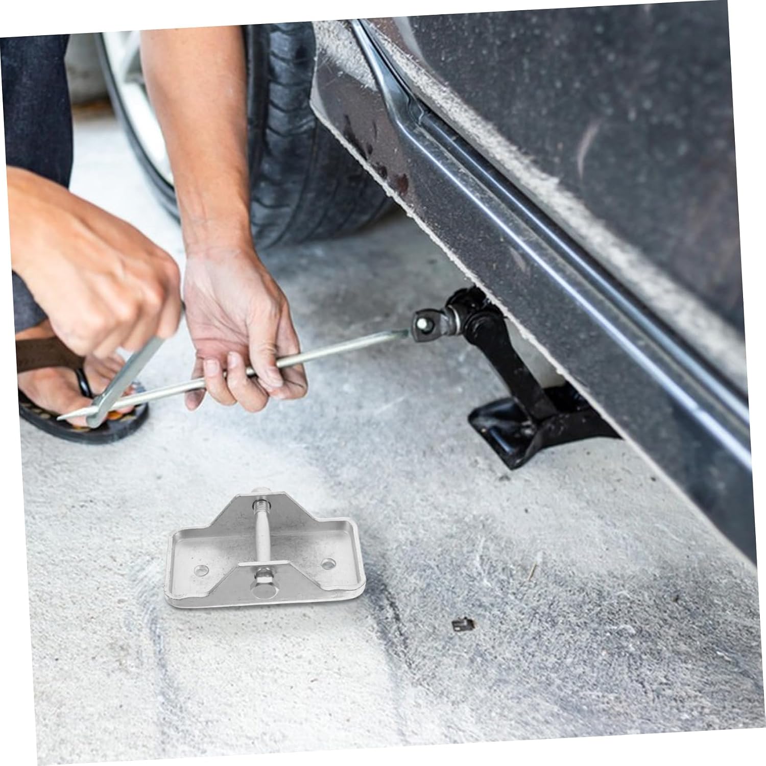 Heavy Duty Trailer Jack Foot Plate for RV Stabilizer Adjustable Support Base for Camper and Utility Trailers Sturdy Accessory for Leveling