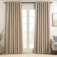 Vista 33 de Topfinel Cortinas Opacas y Cortinajes Marfil Crema de 84 Pulgadas de Largo, Beige con Pliegues Pinzados Completamente Opacas de Lino Natural