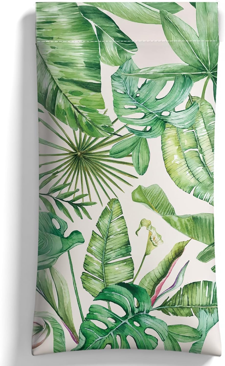 Tropical Leaf Eyeglasses Case & Sunglasses Case-PU Soft Squeeze Top Glasses Pouch for Men Women, Plant Lovers Portable Anti-Scratch Eyewear Bag, Reading Glasses Bag-Leather Soft Sleeve