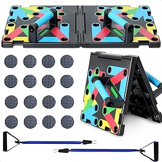 Color Coded Push Up board, GOHIKING 18 in 1 Upgraded Push Up Board System with Resistance Bands, Skipping Rope for Women M...