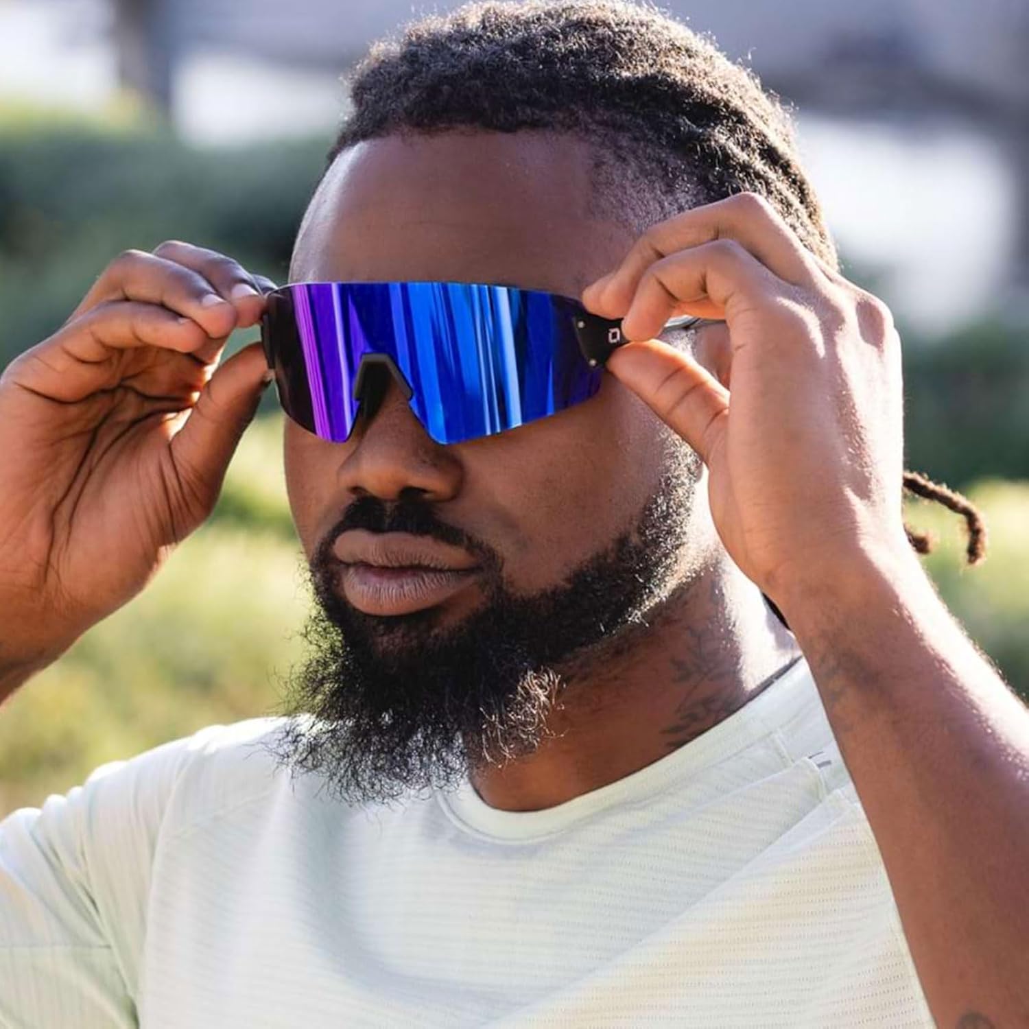 Optic Nerve FixieBLAST Premium Performance Sport Sunglasses - Shield Frame, UV Protection, Anti-Glare - Unisex Fit