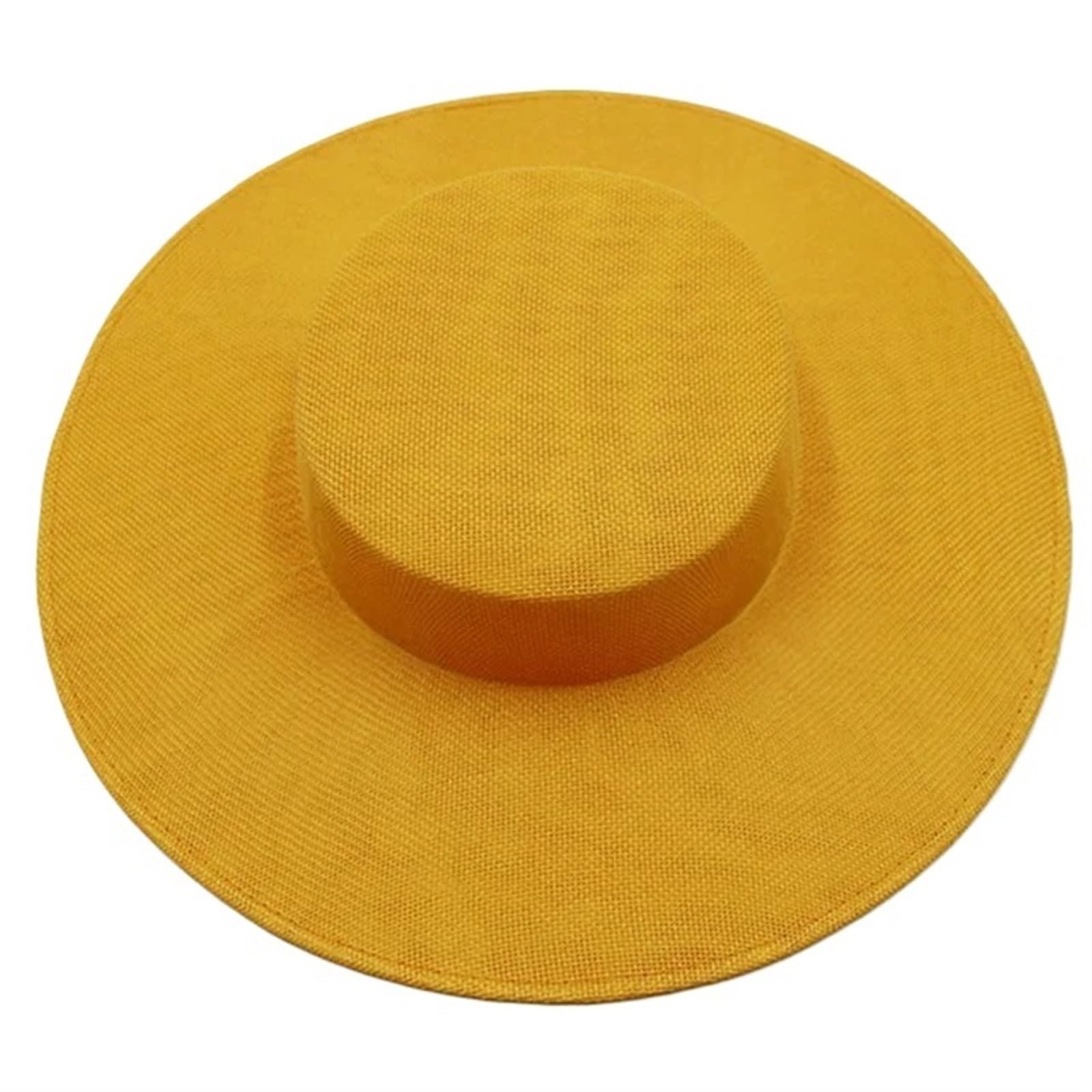 UALXPAO Wedding Hats 31CM Fascinates Base Big Cap Wedding Millinery Supplies DIY Hair Accessories Hat Women Church Headpiece for Tea Party,Weddings(Yellow)