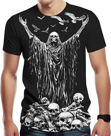 Amazon.com: Tcombo Ghost Skull - Badass Skeleton Men's T-Shirt