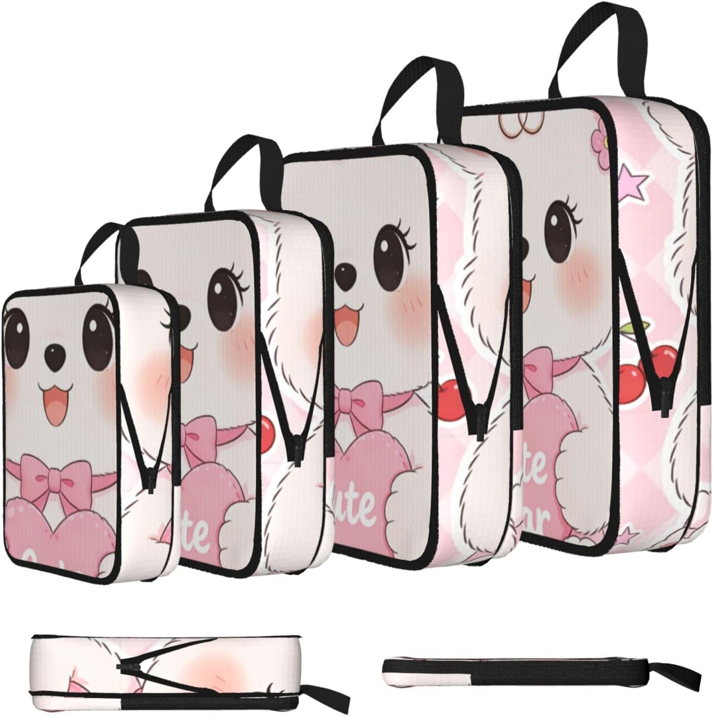 Compression Packing Cubes for Suitcases, 4 Set Luggage Organizer Bags