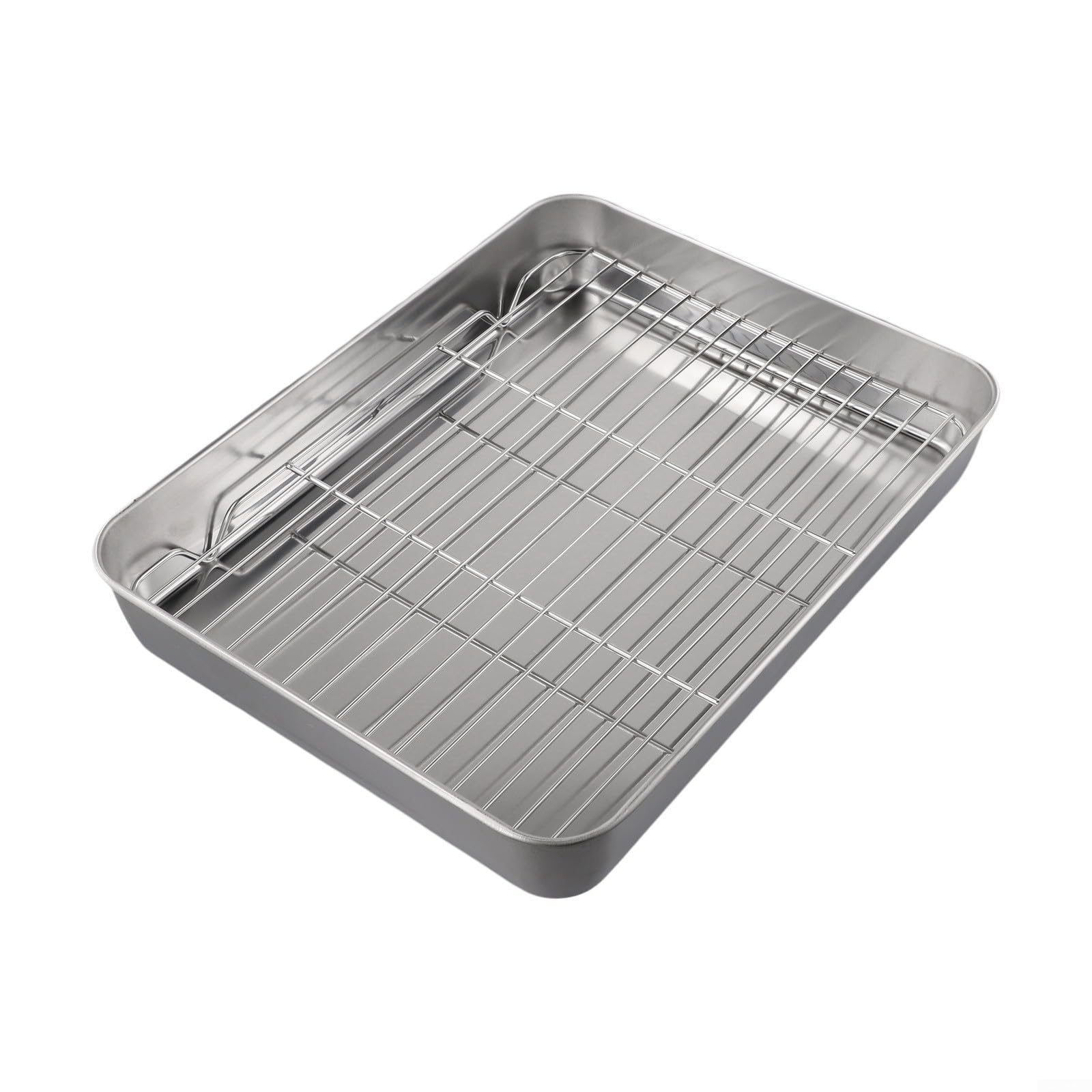Bandeja para hornear con rejilla de acero inoxidable de 31x24x5cm para cocina pasteleria carne