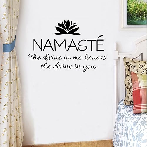 Miniatura 4 de Namaste The Divine in Me Honors The Divine in You - Adhesivos de vinilo removibles para bricolaje, cita inspiradora mural para dormitorio, sala de