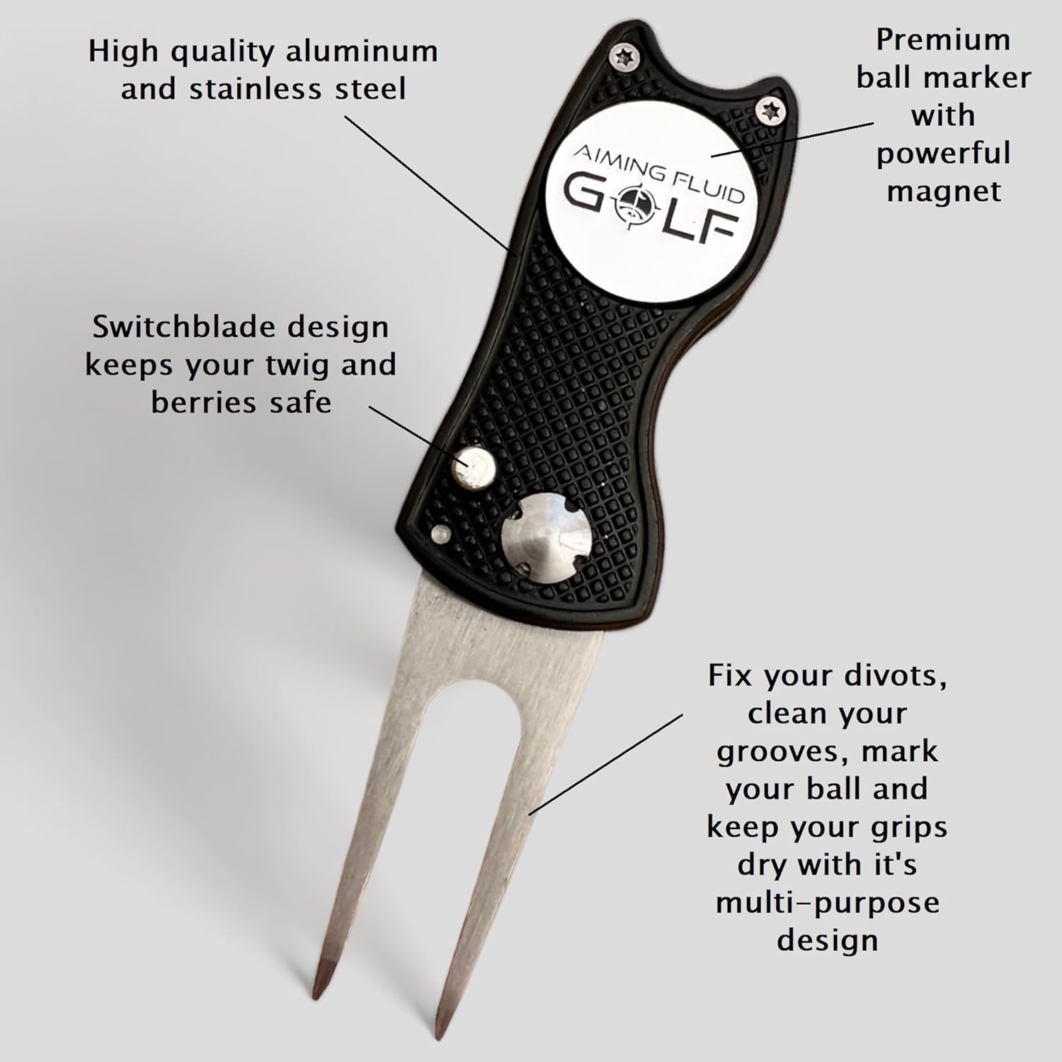 Premium Magnetic Golf Towel I Premium Golf Divot Repair Tool with Magnetic Ball Marker I Perfect Golf Gift for Men and Women I Golf Accessory