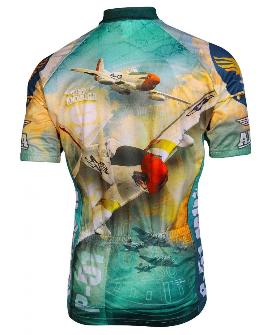 World Jerseys Men's Mustang Airplane Cycling Jersey Medium Multicolor