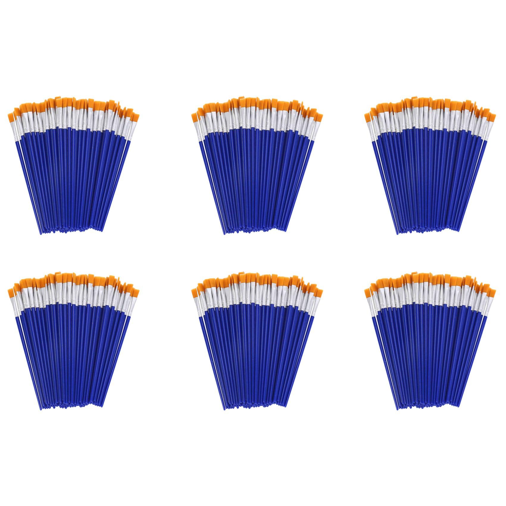 Jnchdghwa 600x Flat Paint Brushes,Small Brush Bulk for Detail Painting,Nylon Hair Brushes Acrylic Oil Watercolor Painting