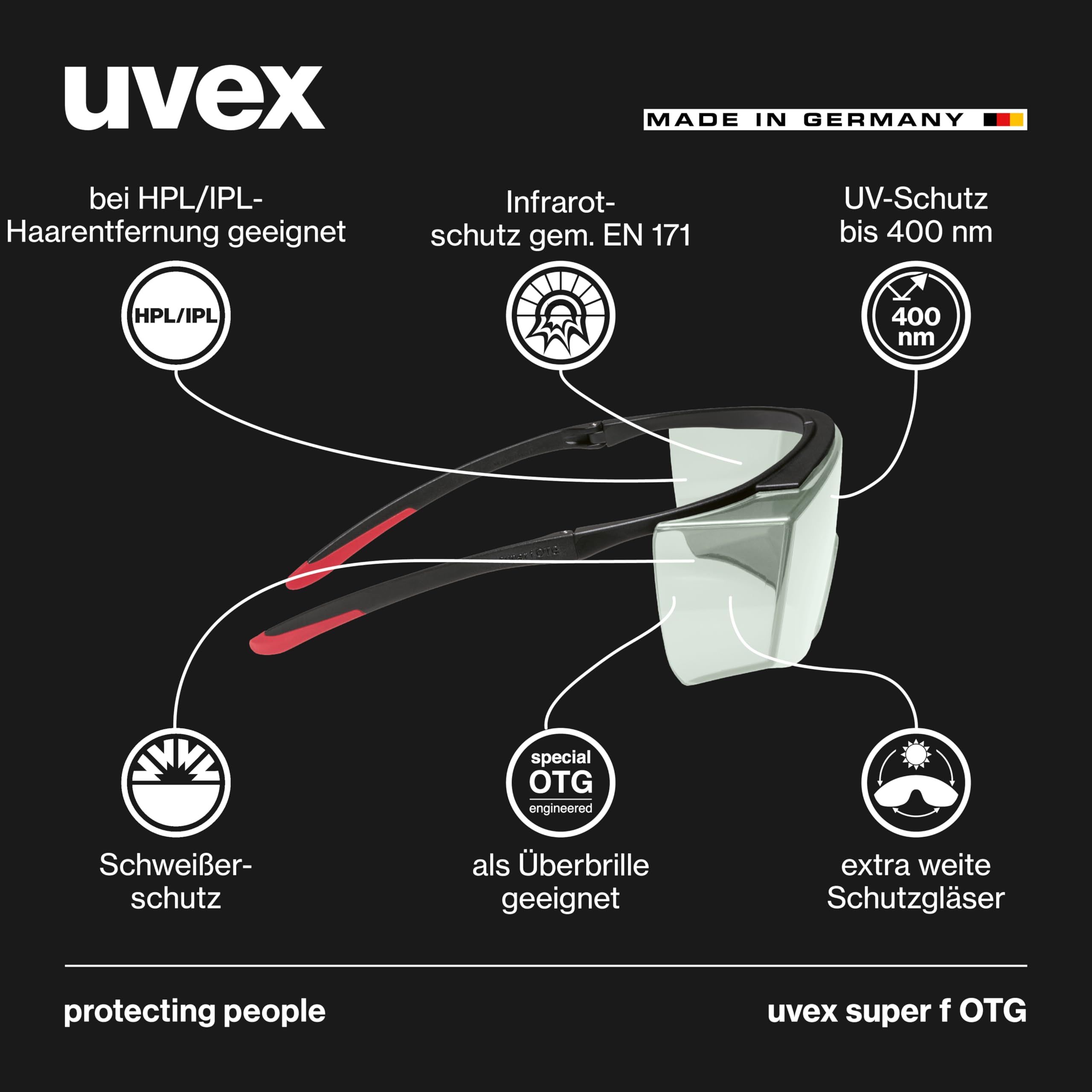Uvex Super F Otg 9169 Bügelbrille Unisex adulto (Pack de 1)