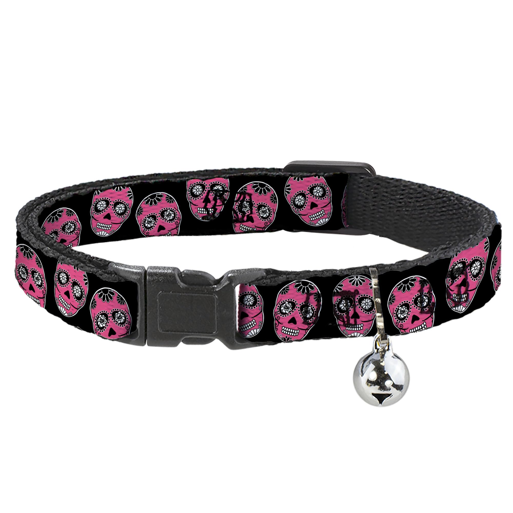 Collar para gato con cierre breakaway anticaídas y calaveras de azúcar 1