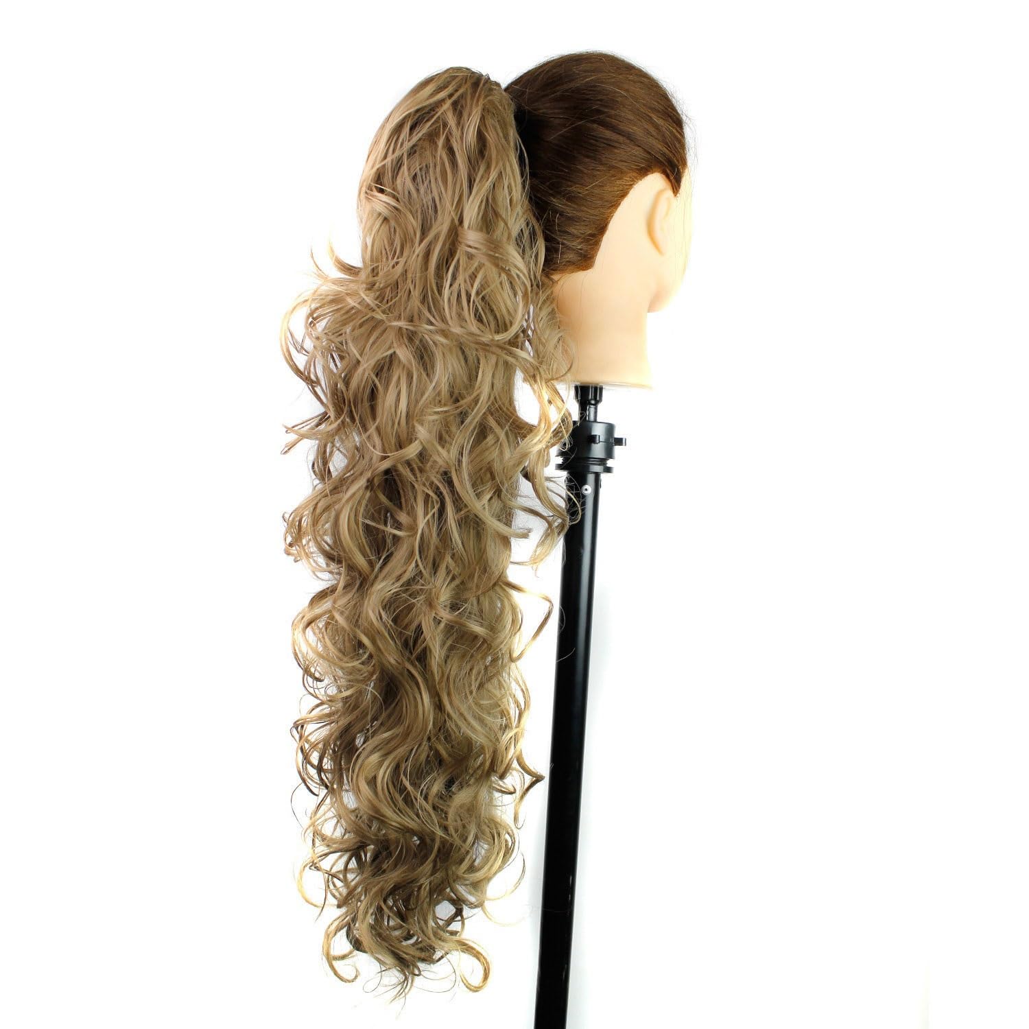 Haarverlängerungen 25 Zoll Synthetischer Messy Bun Langes Lockiges Haar Große Gewellte Perücke Klauenclip-Stil Weibliche Pferdeschwanz-Haarverlängerung Damenpe,05-65cm