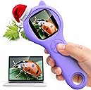 Microscope for Kids - Mini Pocket Handheld Microscope for Toddlers-STEM Educational Science Kit Toys for Christmas Birthday Gifts Toys for 5 6 7 8 9 10 11 12 Year Old Girls(Purple)