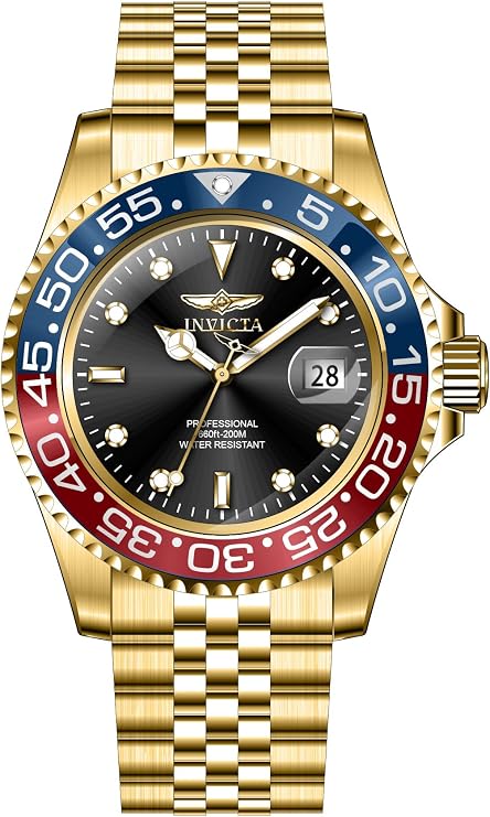 Invicta Pro Diver 36041 Men's Watch - Quartz Movement - Stainless Steel with Black Dial - 40 mm