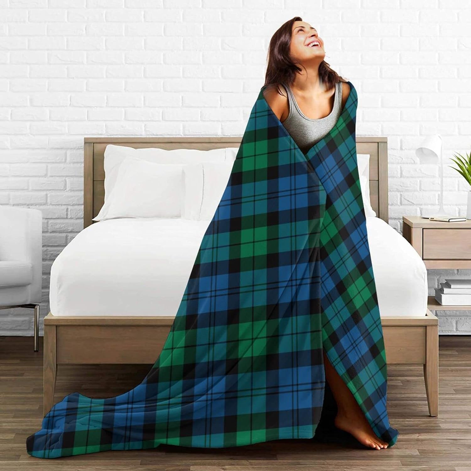 Flannel Throw Blanket Blackwatch's Ancient Tartan Ultra Soft, Lightweight, Versatile for Bed, Sofa, and Home D¨¦cor - Ideal for Men, Women, and Kids 60"x50"