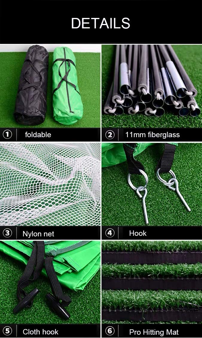 Ayudas de entrenamiento de golf, redes de golpeo y objetivo de práctica para astillar, uso en interiores y exteriores, con bolsa de transporte