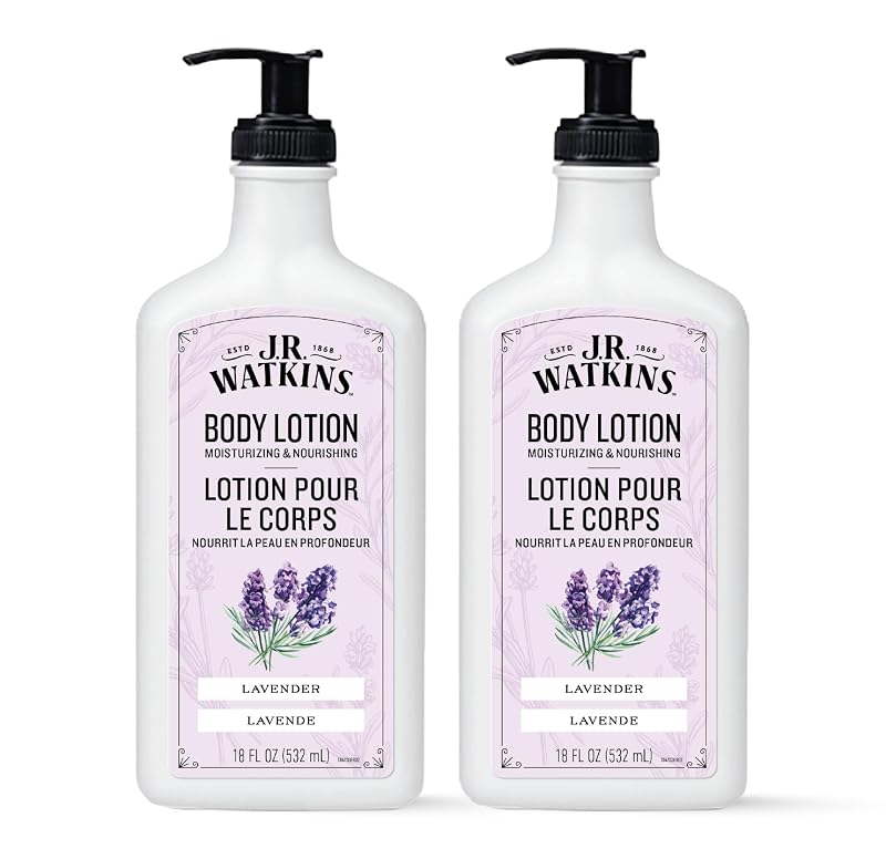 Loção hidratante corporal diária J.R. Watkins com fragrância de lavanda, pacote com 2