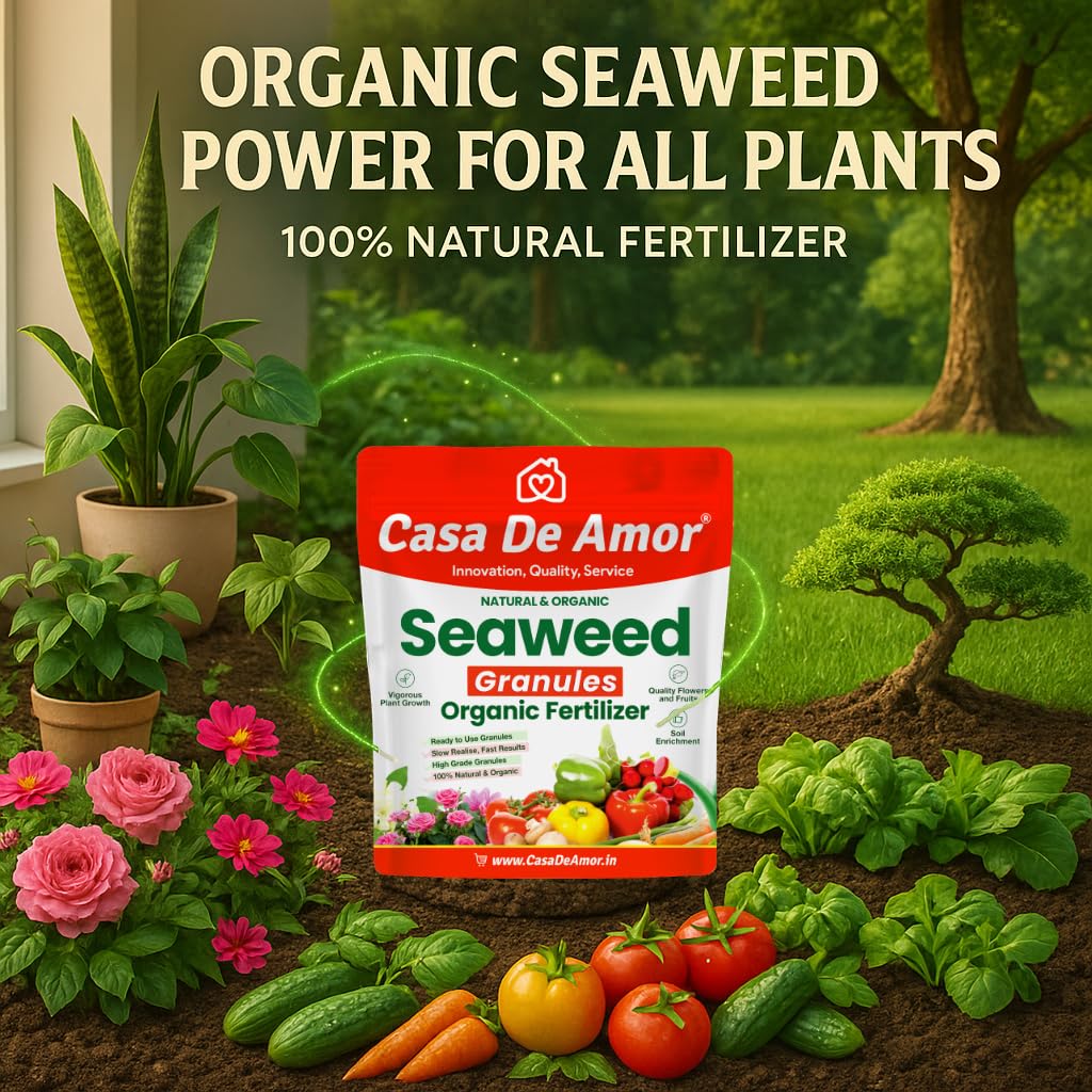 Casa De Amor Seaweed Granules Organic Plant Food, Plant Growth Promoter, Suitable For All Types of Plants (900 gm) 1