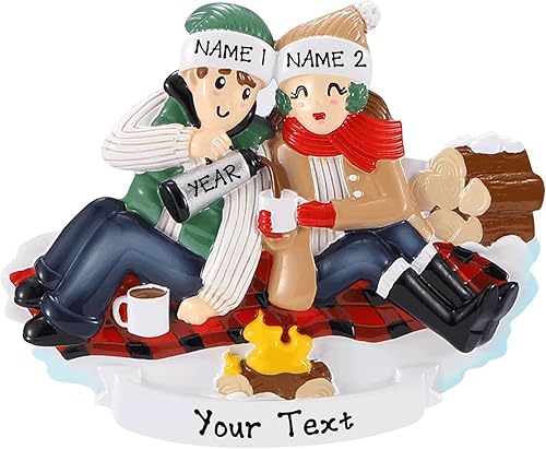 Miniatura 3 de Adorno personalizado para árbol de Navidad 2025 - Familia de Fogata Adorno de Navidad Personalizado - Adorno Decorativo de Familia Feliz