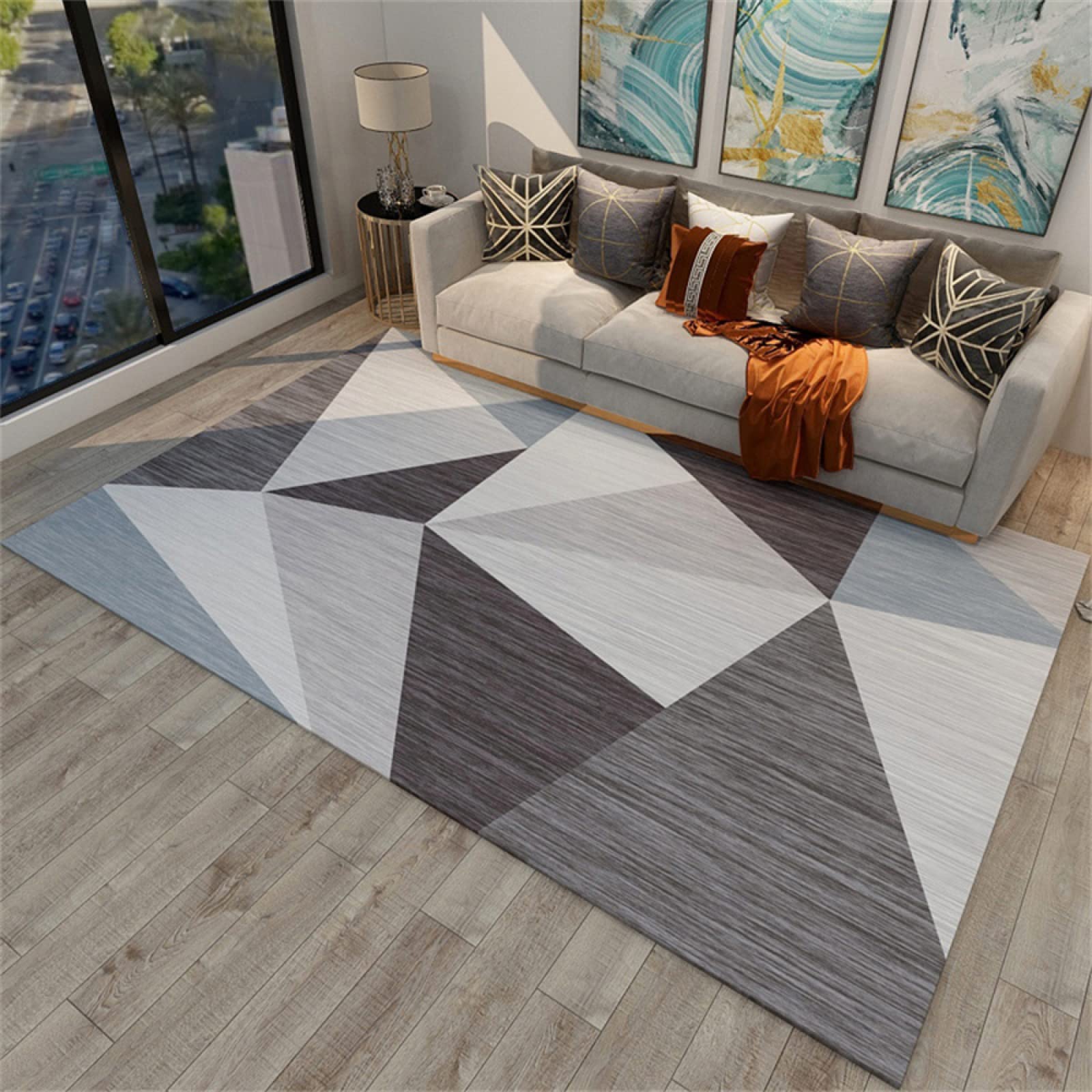 Tapis d'entrée fin et gris 180x280cm pour éviter le blocage des portes