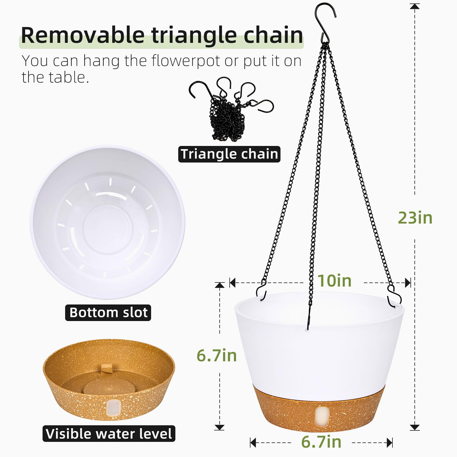 2x Hängepflanzentöpfe Für Draußen – Mit Drainageloch & Abnehmbarer Kette, Antiker Ziegel-Look, Rot – Ideal Für Balkon & Garten