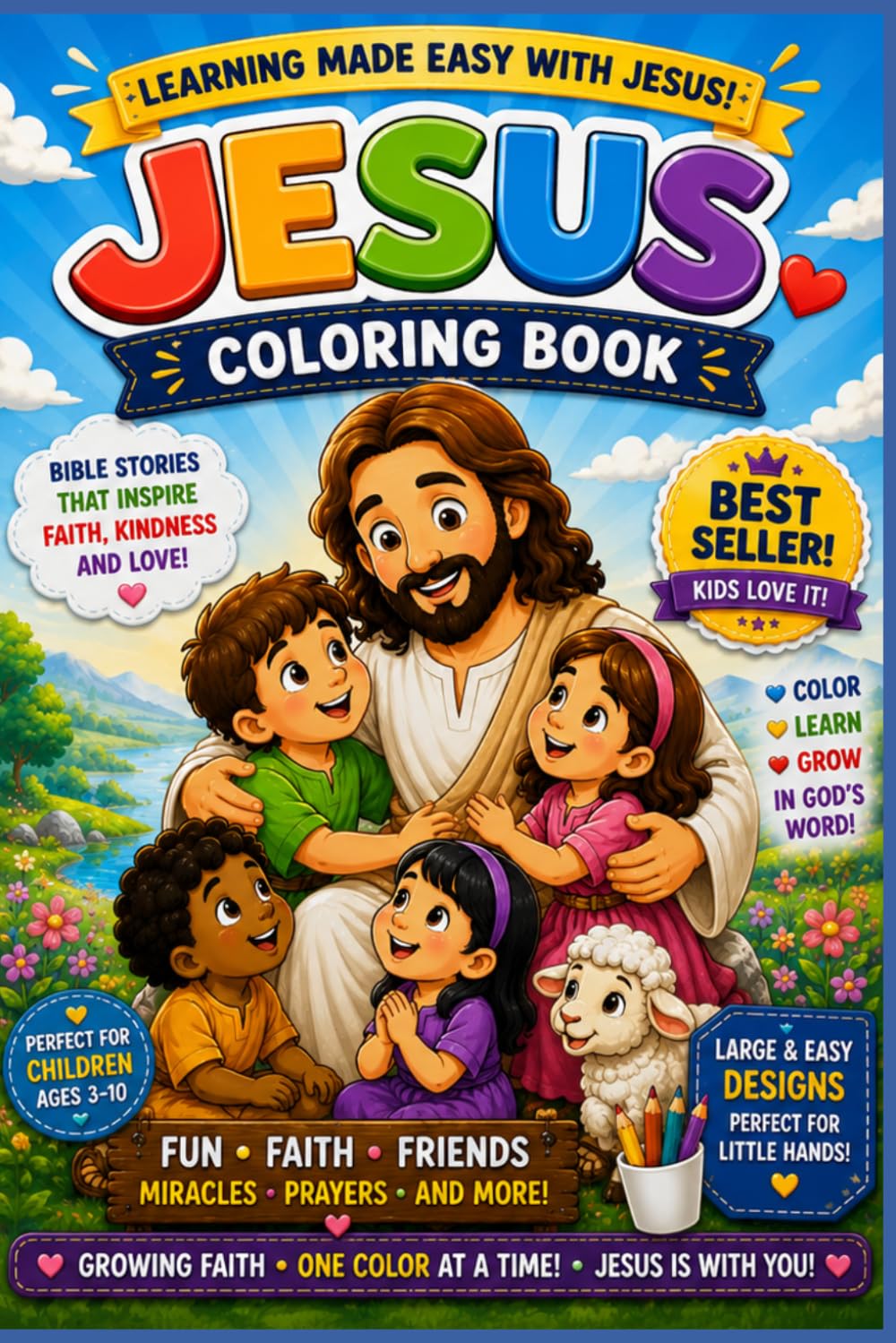 Jesus Coloring Book for Kids: Learn Bible Stories Through Fun Coloring Adventures!