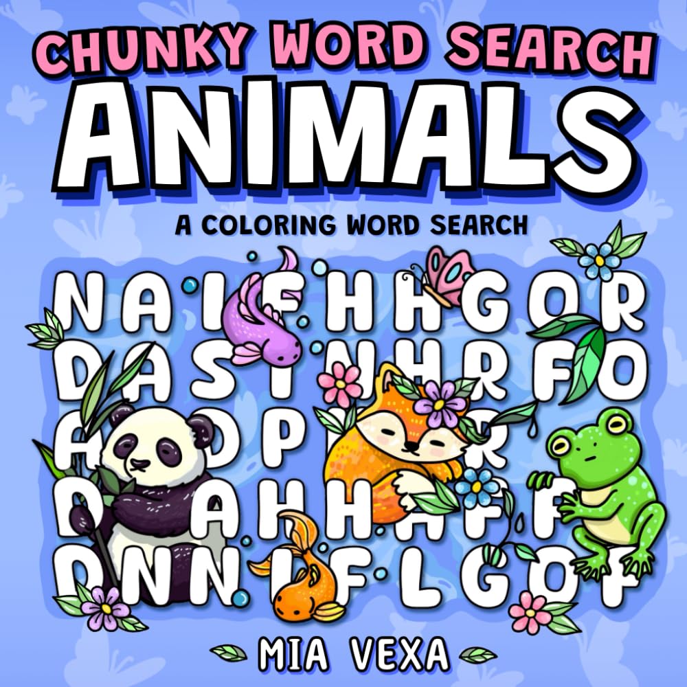 Chunky Word Search Animals: A Bold Word Search Puzzle and Mindfulness Activity for Adults and Kids