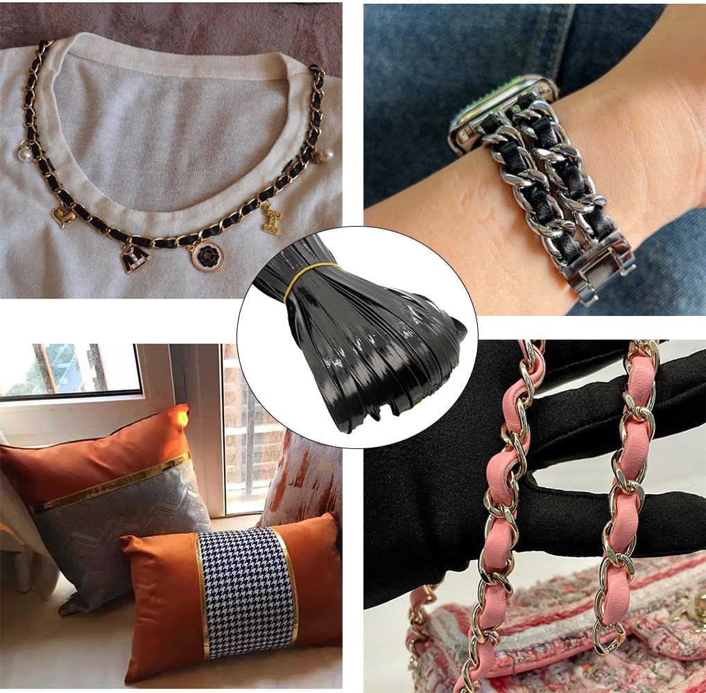 Metallische Lederstreifen 100 Stück 15mm*1m Flach Glitter Metallische Lederschnur Für DIY Schmuckherstellung Kleidung Armband Gürtel Taschen Träger Deko Für Heimwerker Nähen Säumen Basteln