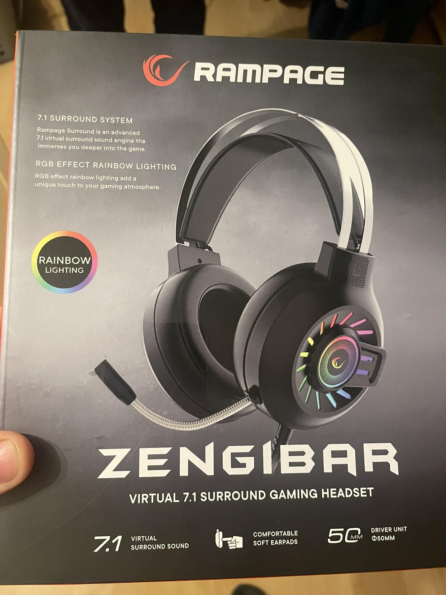 Rampage RM-K44 Zengibar 7.1 Surround RGB Gaming Mikrofonlu Oyuncu
