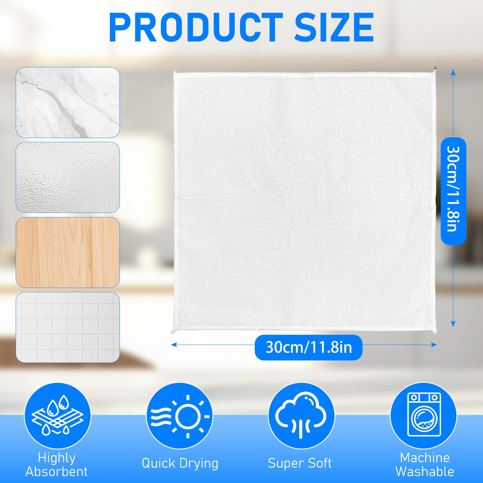 LYCN 100 panni in microfibra bianca, 30 x 30 cm, altamente assorbenti e morbidi, multiuso ad asciugatura rapida, per bagno, palestra, spa, hotel, salone, lavabili in lavatrice