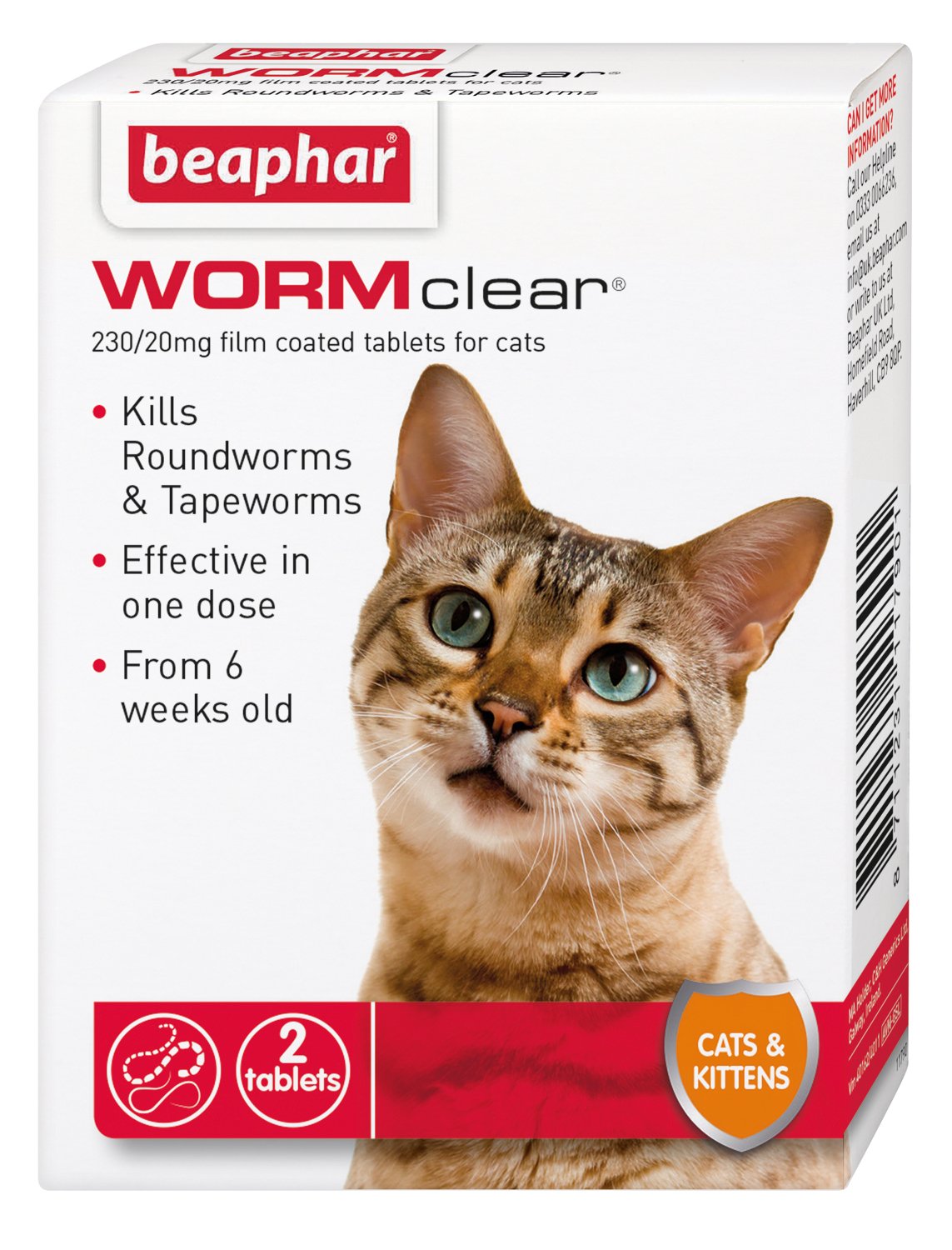 Beaphar Wormclear Cat 2 Tablets (Pack of 6)