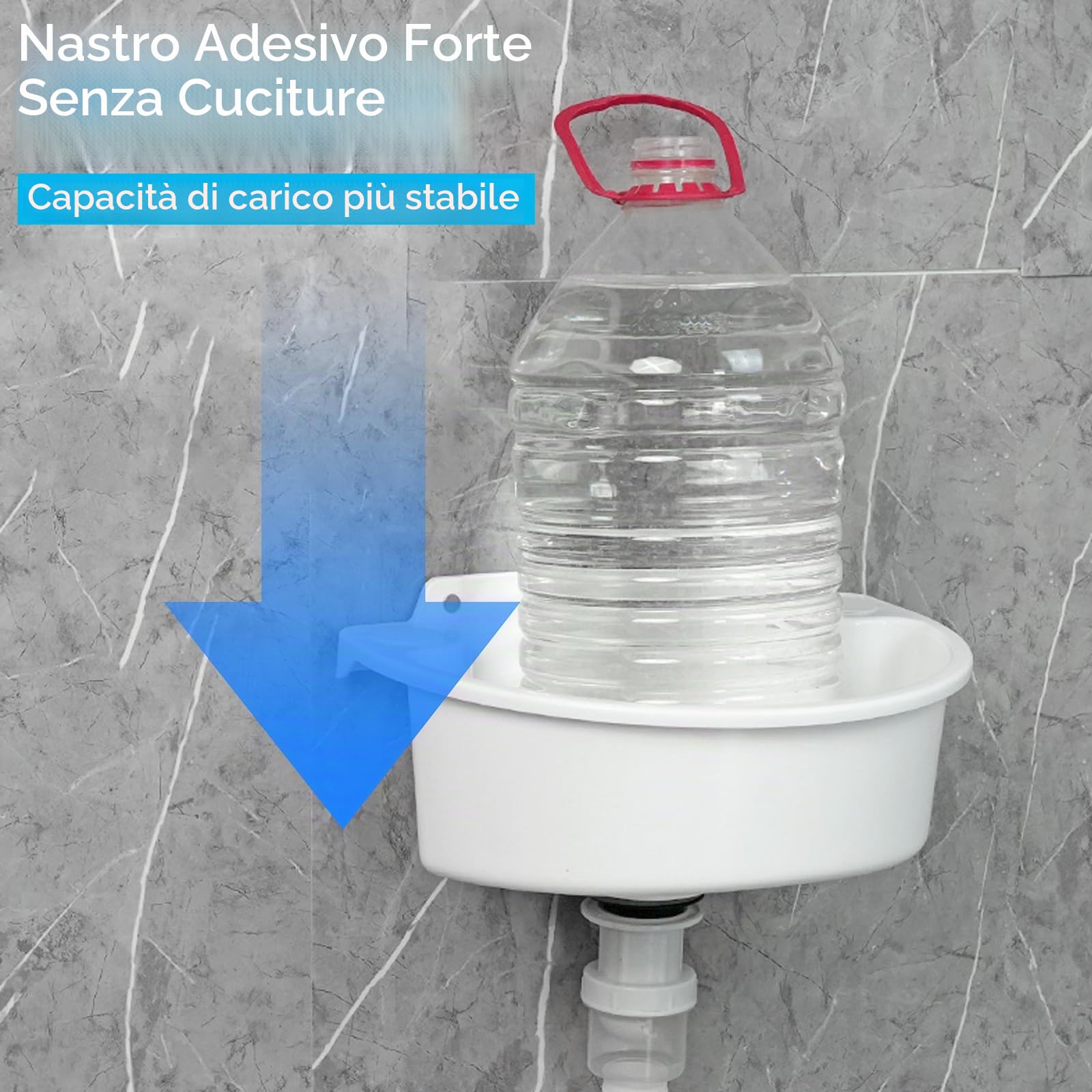 Lavando, Semplice lavandino in plastica, con tubo e scarico, per garage, cantina, officina, lavanderia, lavandino, cucina, lavandino esterno, lavandino da giardino (Bianco)