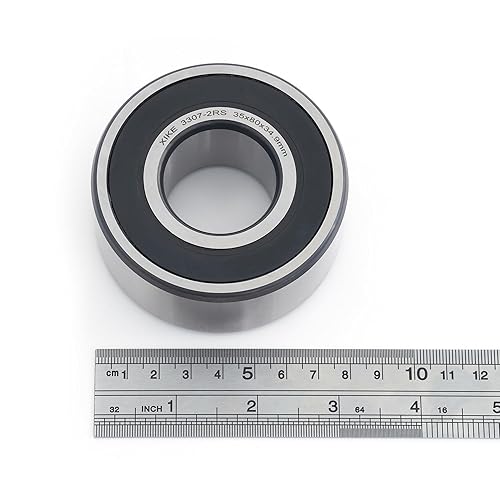Miniatura 6 de XIKE 1 Pcs 3307-2RS5307-2RS Sealed Angular Contact Ball Bearing 35x80x34.9mm Double Row, Fits DIYCNCMotorAuto AC, Water