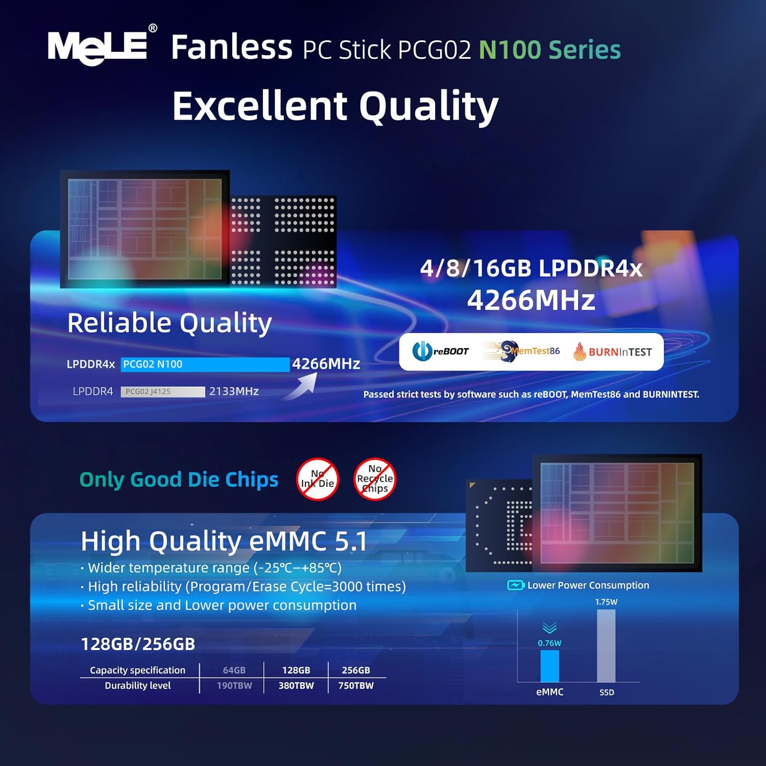 MeLE PCG02 Fanless Mini PC Stick Alder Lake N100(up to 3.4GHz) 8GB LPDDR4 128GB ROM Micro Desktop Computer Small Form Factor PC with Full Function USB-C, 2.4G/5.0G WiFi, 4K HDMI for Astrophotography - Image 4