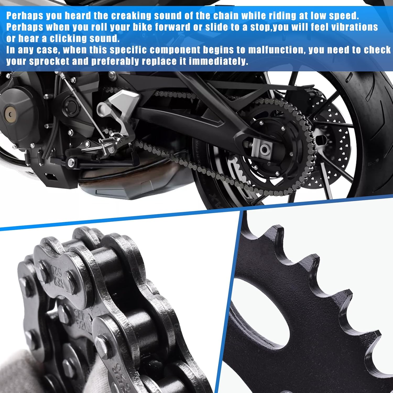 Chain and Sprocket Kit Front 15T Rear 43T 520 106L Chain for Kawasaki KL650 KLR650 1990-2018 2022-2025 for KLR650 Camo 2017-2018 KLR650S for KLR650 Adventure 2023-2025