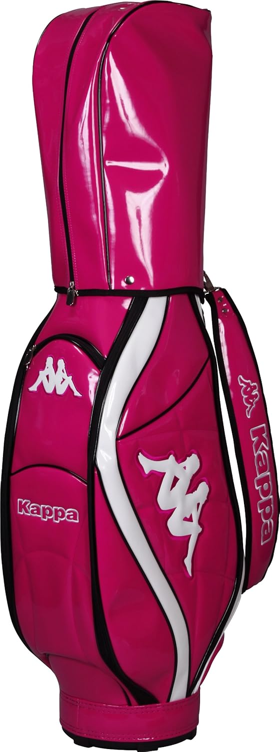 【驚きの存在感】カッパゴルフ エナメルキルティングキャディバッグ - ゴルフ場で輝くマゼンダカラーの実力派
