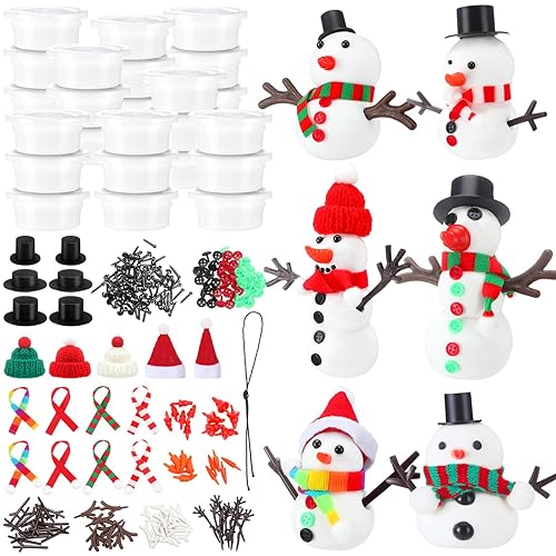 Shappy 24 Pack Christmas Snowman DIY Craft 326 Pcs Build