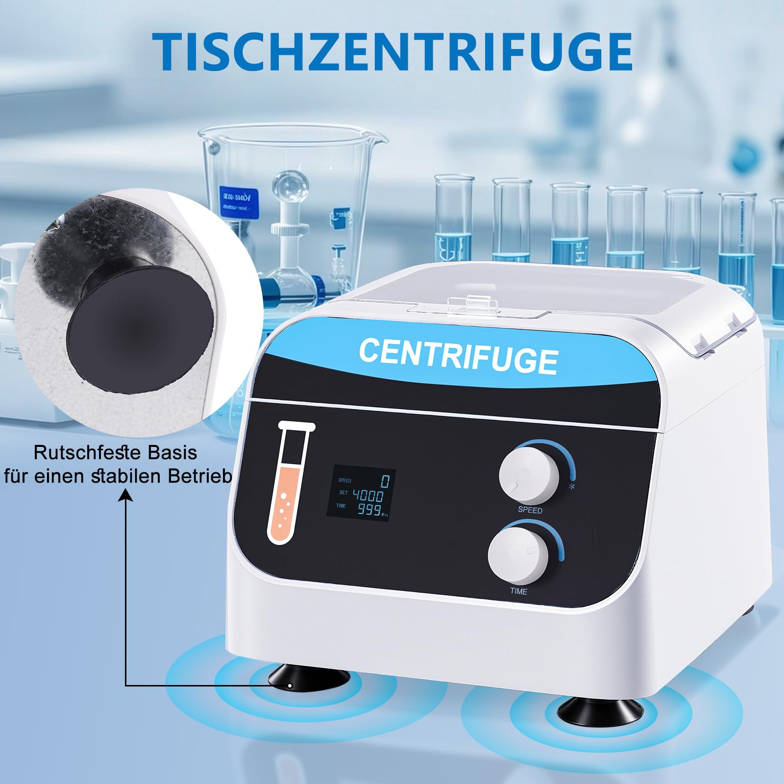 YUCHENGTECH Tischzentrifuge 6X20ml 1920xg für 5/7/10ml Röhrchen