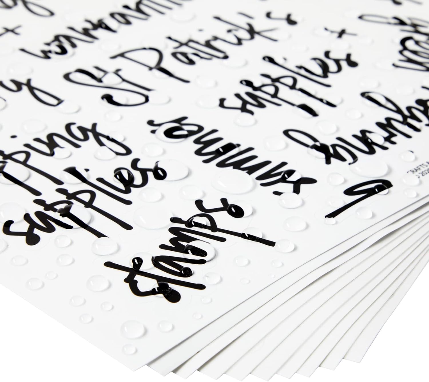 212 Office and Craft Labels for Art Supplies, Preprinted Black Script on Clear Vinyl Stickers for Stationery, School, Classroom Organization (Water Resistant) : Office Products