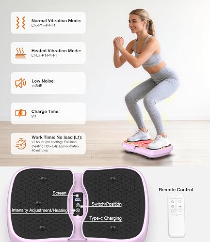 Mini Plateforme Vibrante avec Fonction de Chauffage, 6 Modes, Écran Tactile - 7