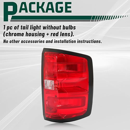 Miniatura 6 de KUAFU Luz trasera derecha sin bombilla compatible con Chevy Chevrolet Silverado 1500 2500 HD 3500 HD GMC Sierra 3500 HD 2014-2018 modelo dual