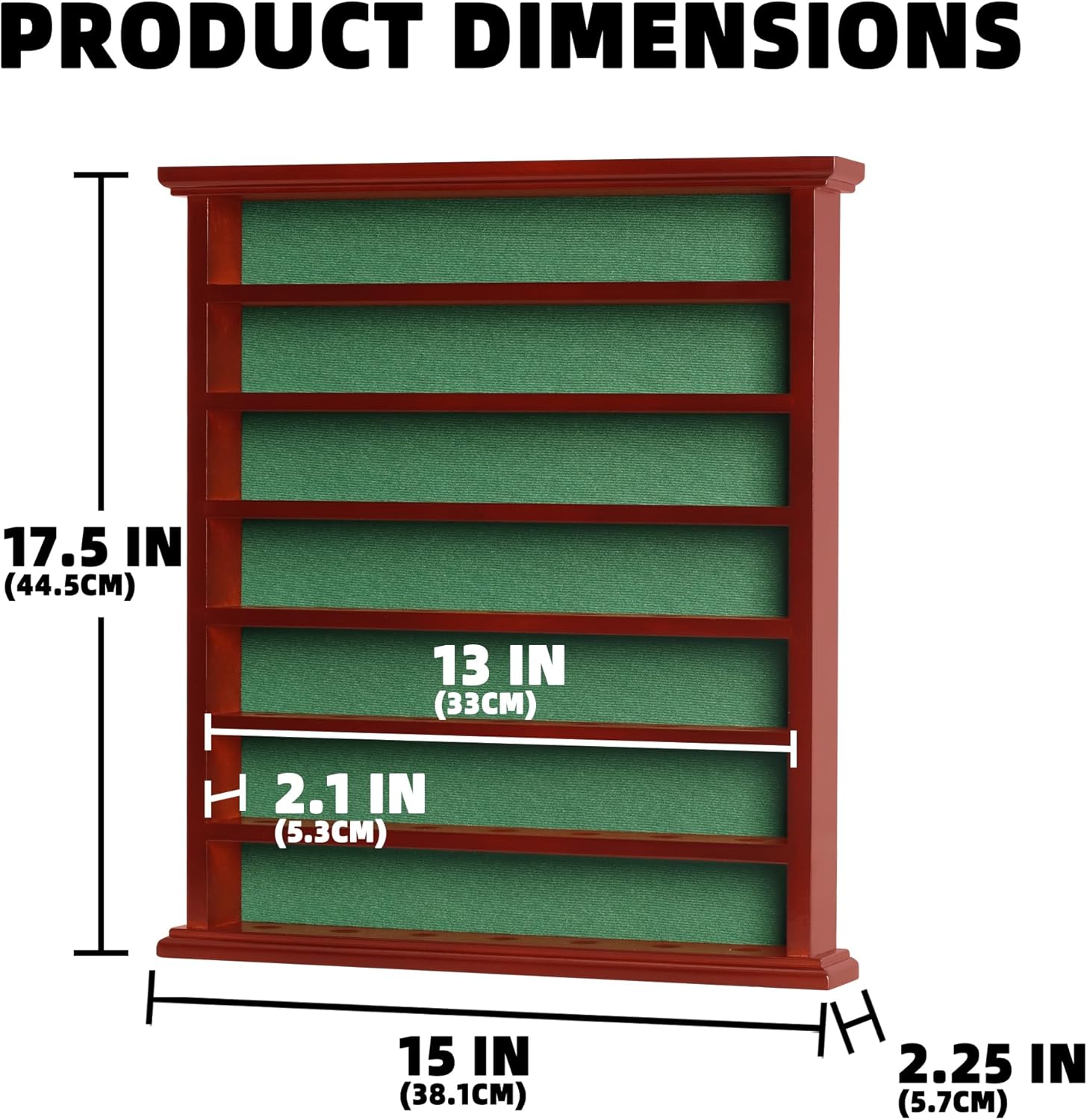 DisplayGifts Golf Gift 49-Golf Ball Display Case Cabinet Rack, No Door Open Rack Mahogany Finish