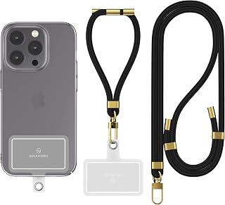 Sinjimoru [2 Packs] Cell Phone Lanyard for Phone Case, Adjustable Phone Lanyard and Wrist Strap for Key Holder, ID Card Holder, and Phone Holder. Sinjimoru Strap Series Black