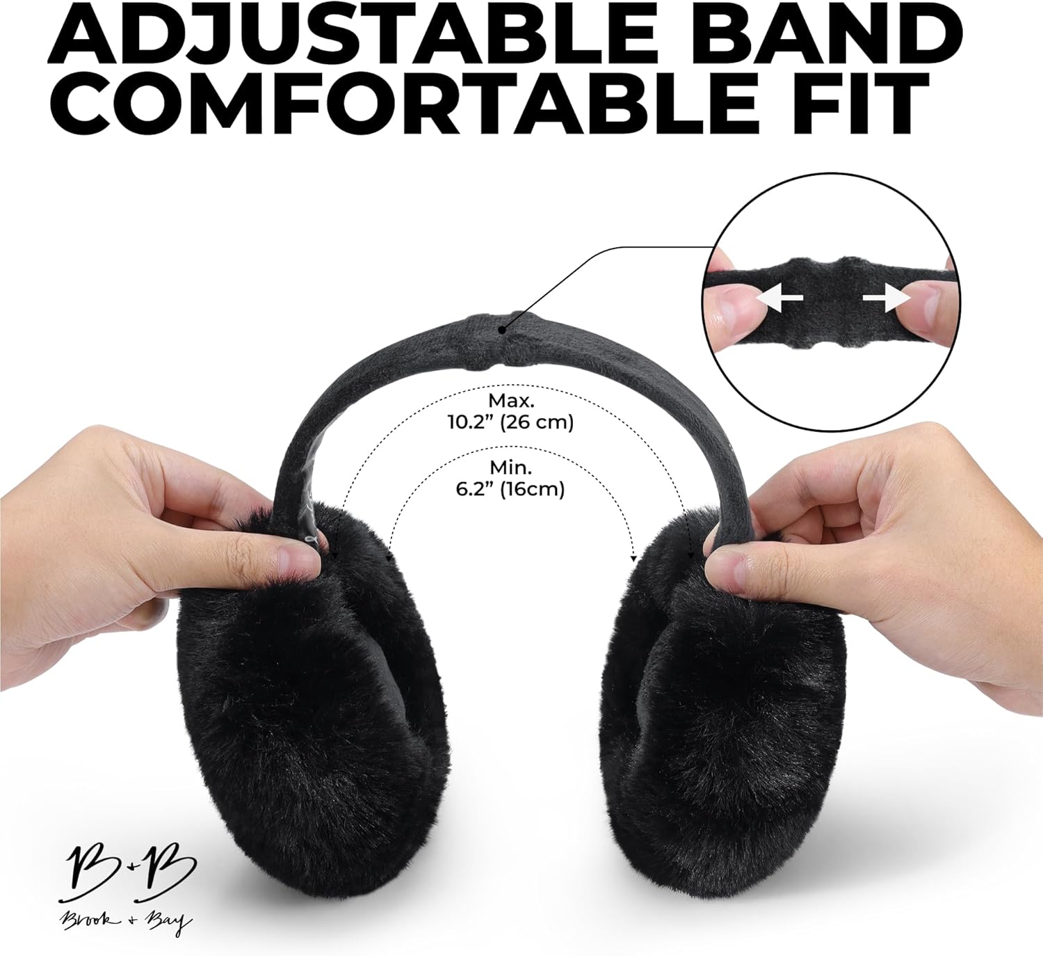 Brook + Bay Ear Muffs Winter Women - Winter Ear Muffs for Women - Adjustable Fluffy Folding Earmuffs - Women's Earmuffs - Image 3