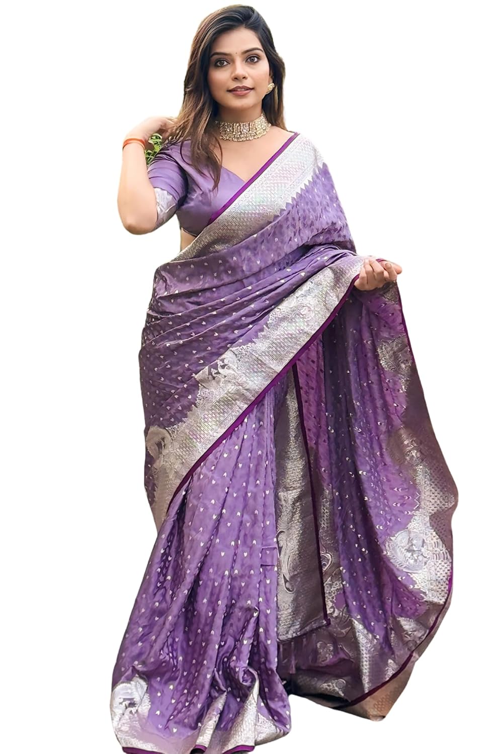 SGF11 Women’s Kanjivaram Satin Zari Woven Soft Silk Saree With Blouse Piece