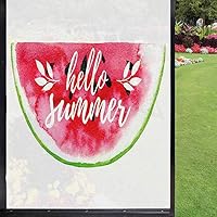 Vista 8 de Película esmerilada de colores hawaianos para ventana, privacidad, pintura tropical de un pájaro del paraíso flor sobre fondo liso, vidrio