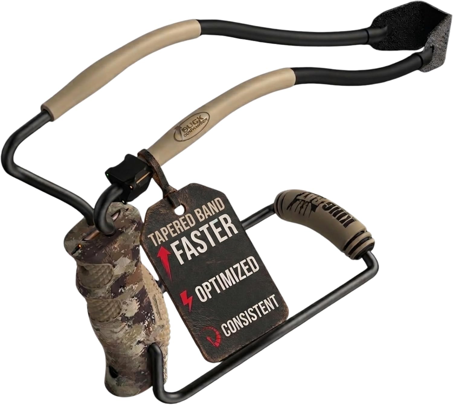 King Rat Slingshots by Barnett, Black Widow Hunter Slingshot, Includes Double-X Tapered Speed Bands, Hotshot .38 Caliber Ammo, & Brushed Leather Pouch